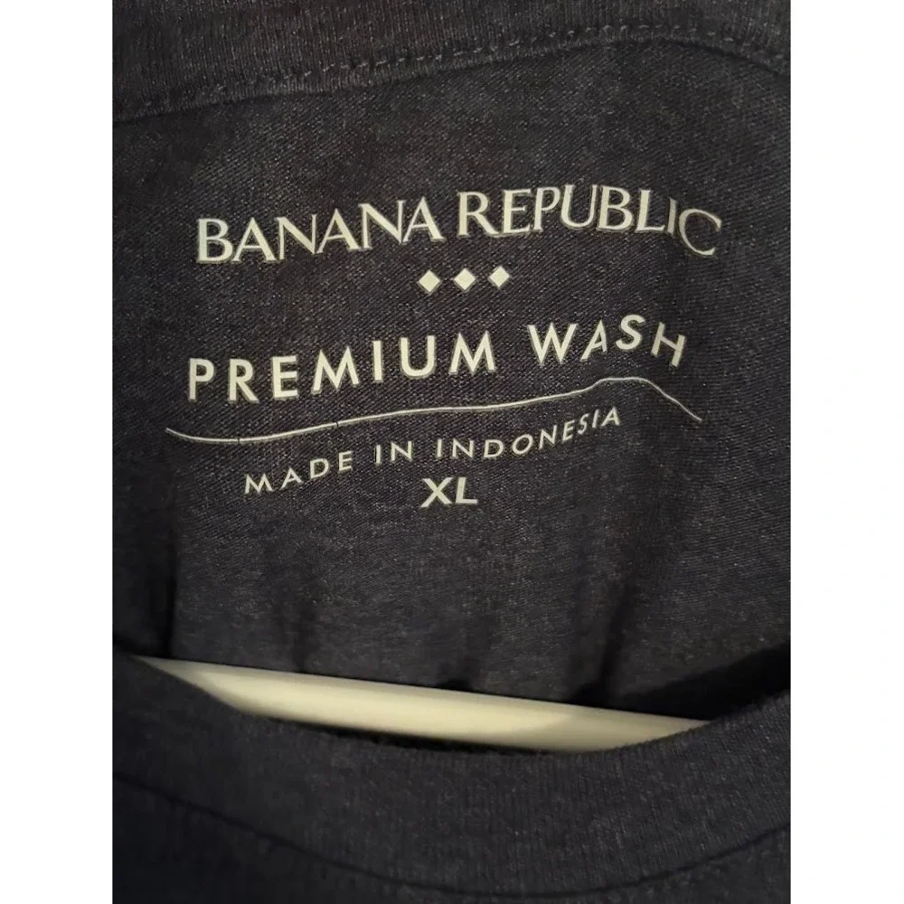 Banana Republic Premium Wash Mens XL Charcoal‎ Gray Heather Short Sleeve T-Shirt